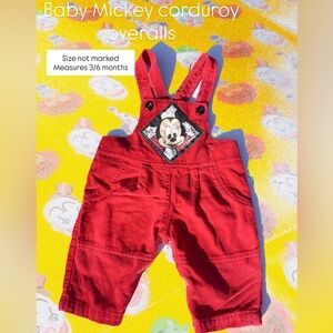 Vintage Disney baby Mickey Red Overalls for Kids
